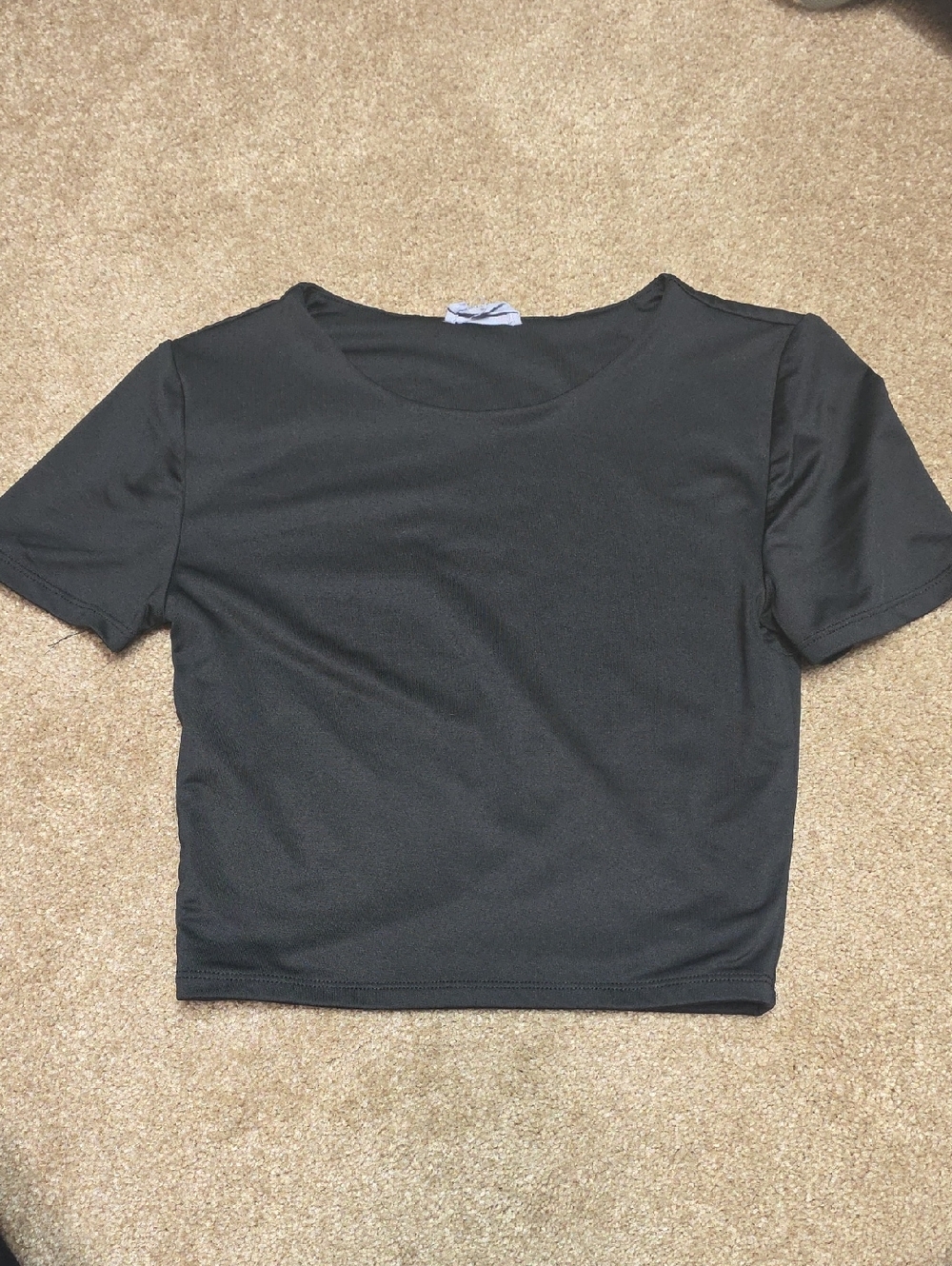 Classic Black Short Sleeve Crop Top